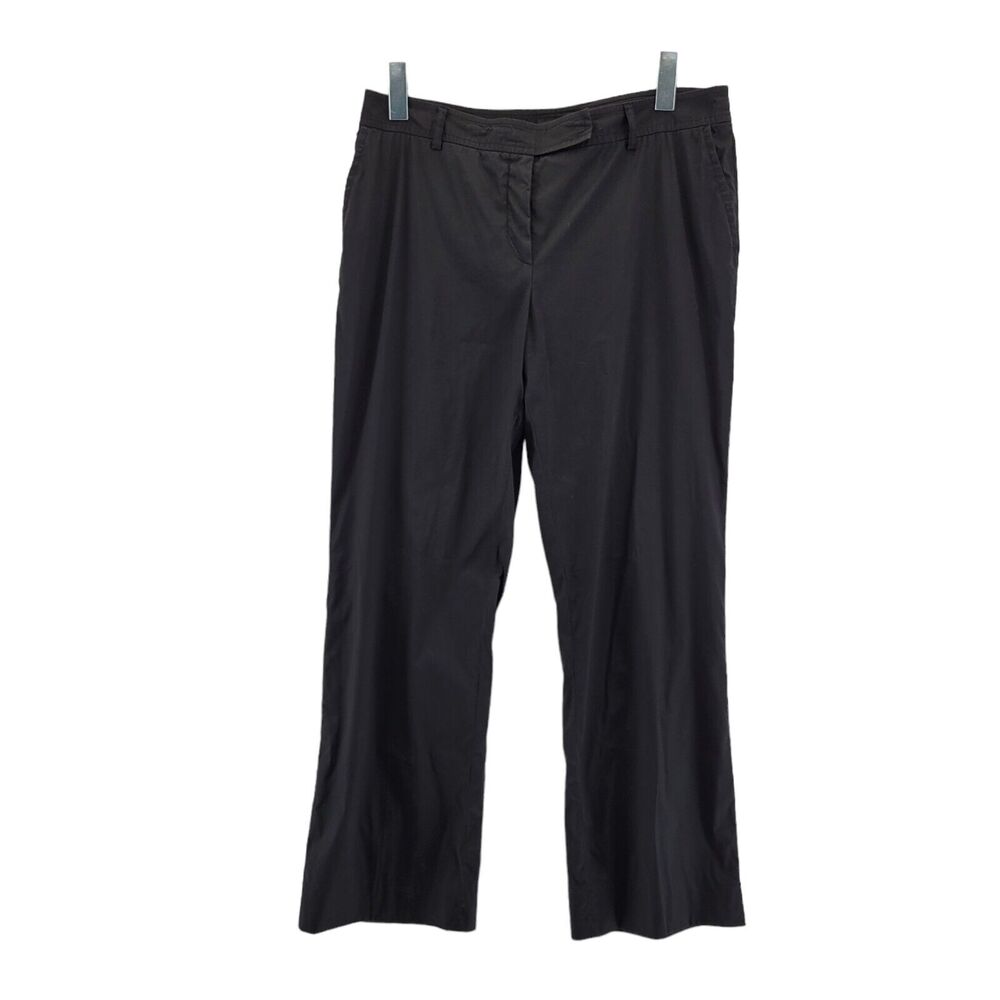 Akris Punto Womens Black Dress Pants Size 10 US Lightweight Wide Leg Cropped